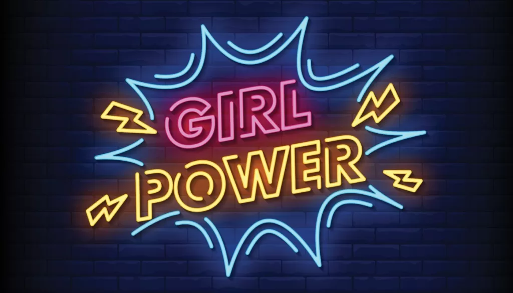 Girl Power written on neon light on a wall.