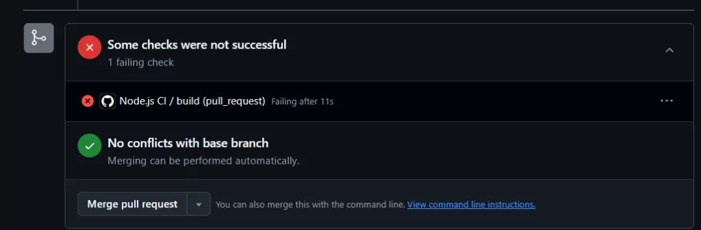 Example of a PR with failed actions