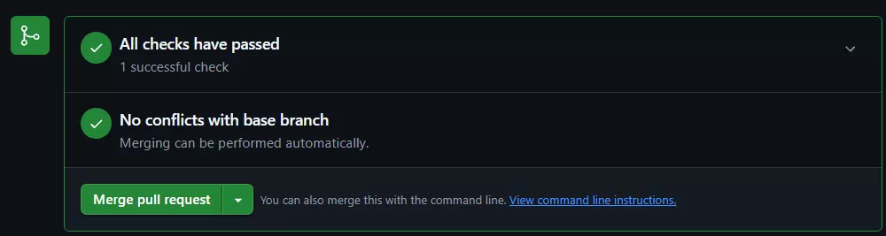 Pull Request with all tests passing